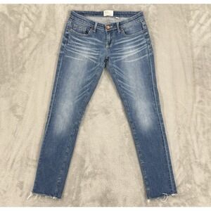 BKE Jeans Womens 26S Stella Skinny Cropped Ankle‎ Whiskered Stretch Western Blue